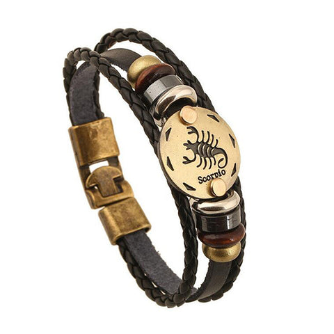 Zodiac Leather Bracelet-Sorpio