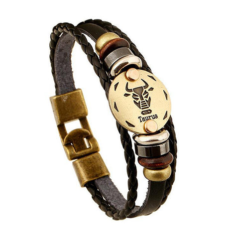 Zodiac Leather Bracelet-Taurus