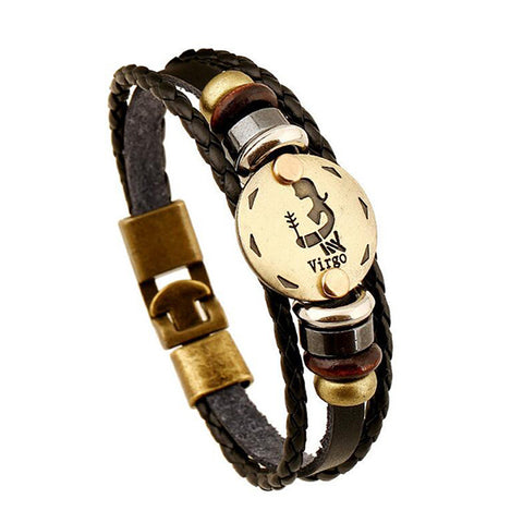 Zodiac Leather Bracelet-Virgo