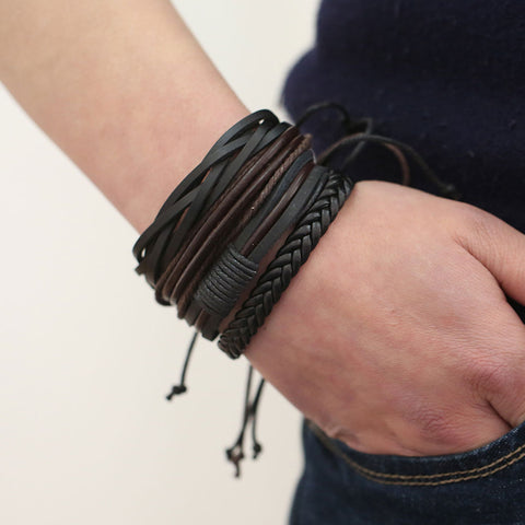 Retro Mens Leather Bracelets